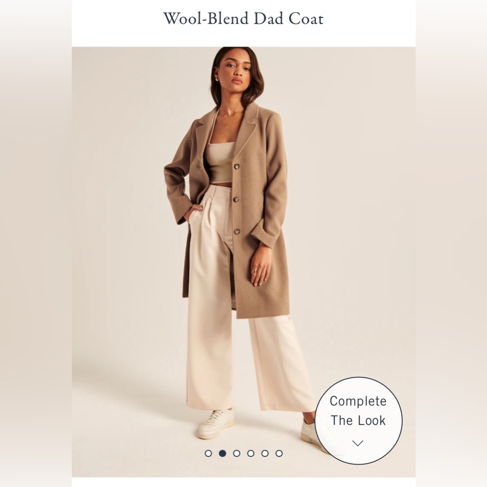 Abercrombie & Fitch Wool Blend Dad Coat - Tan XXS